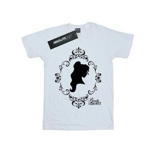 Disney Princess Womens/Ladies Belle Silhouette Cotton Boyfriend T-Shirt / White